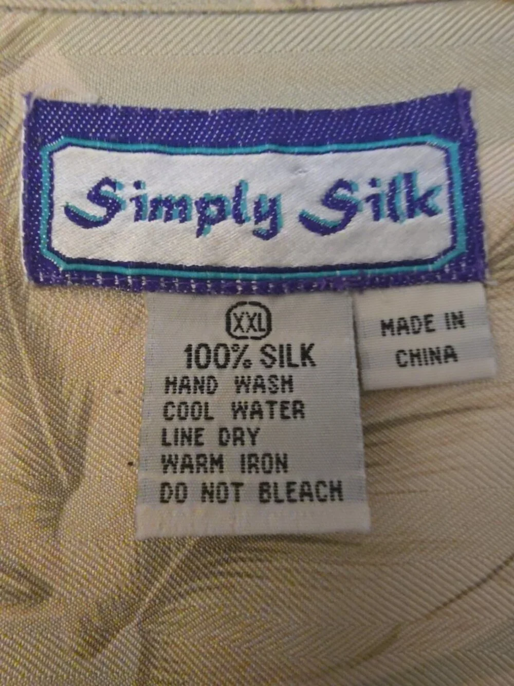 Simply Silk Mens XXL Hawaiian Camp Shirt 100% Silk Sage Blue Floral Short Sleeve